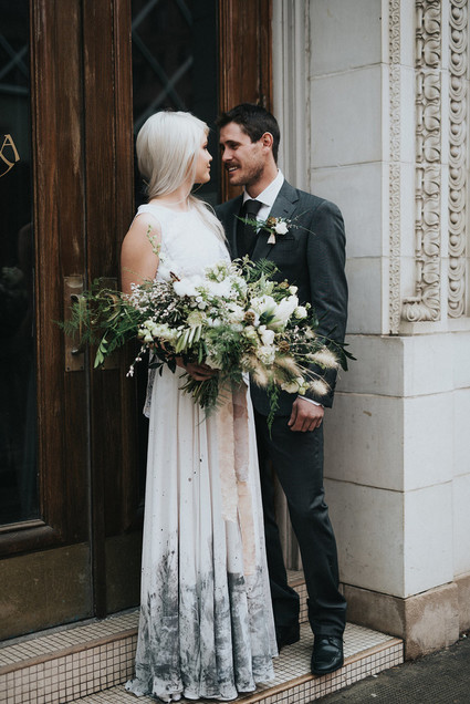 Moody wedding portrait