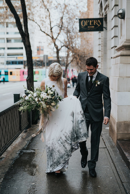 Dip dyed bridal skirt