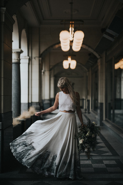 Dip dyed wedding skirt