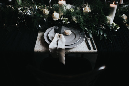 Moody gray place setting Inspiration