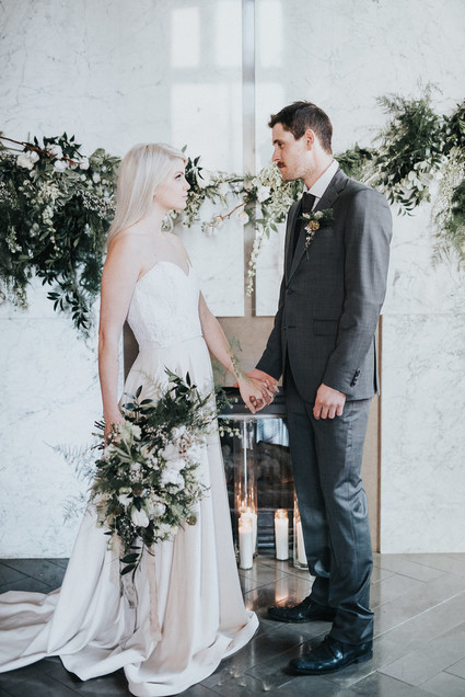 Moody wedding portrait