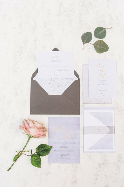 Gold wedding invitations