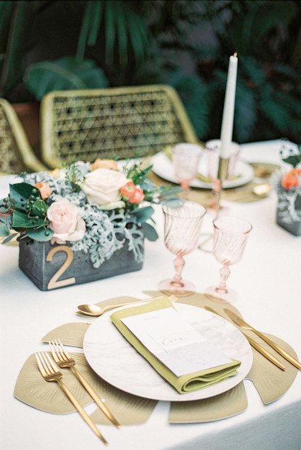 Modern gold place setting