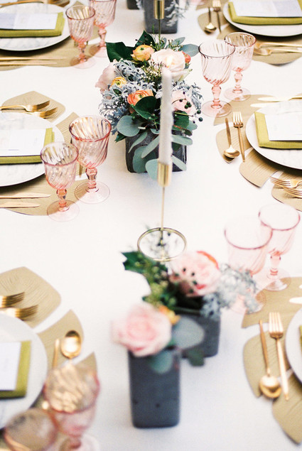Modern gold table settings