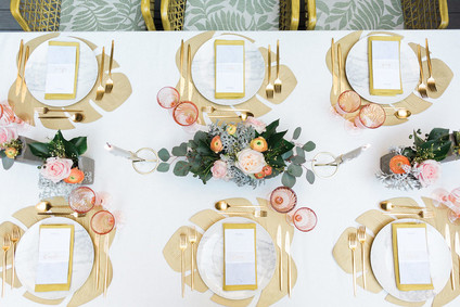 Modern gold table settings