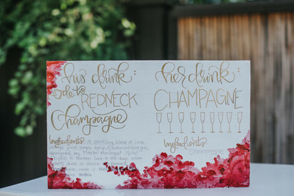 Gold and pink menu