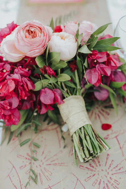Hot pink bridal bouquet