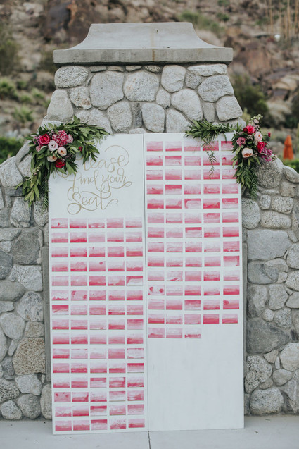 Pink and gold seating chart