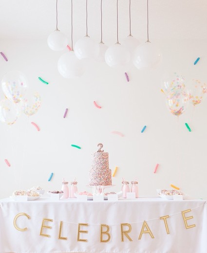 confetti girl's birthday party Inspiration