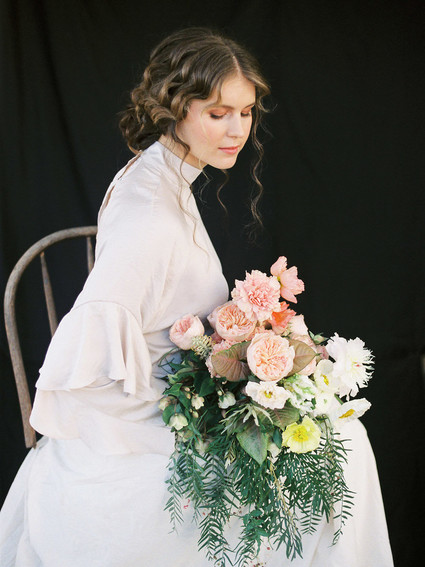 Coral bridal bouquet