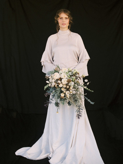 Green and bridal bouquet