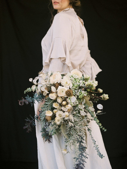 Green and bridal bouquet