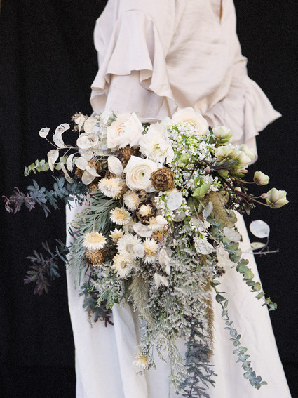 Green and bridal bouquet
