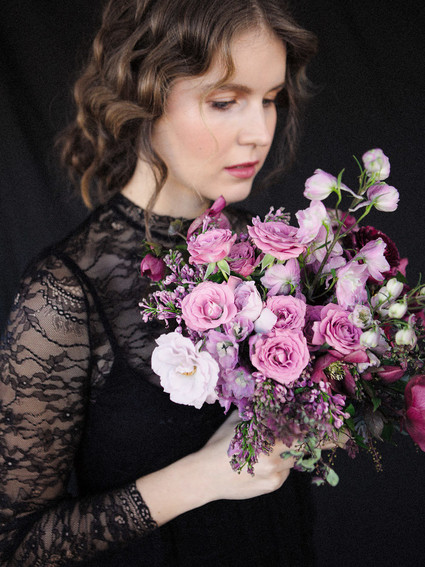 Purple bridal bouquet