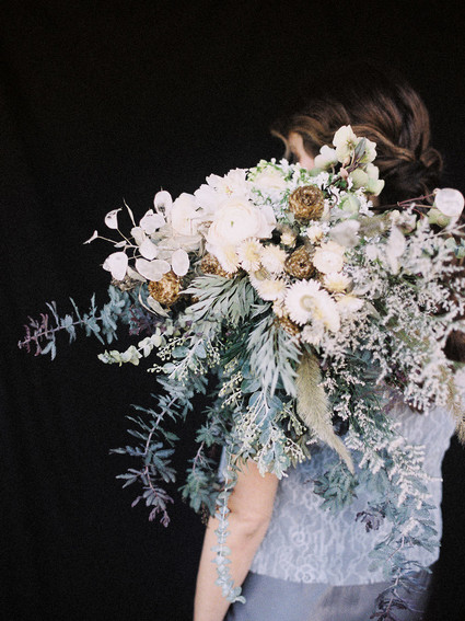 Green and bridal bouquet