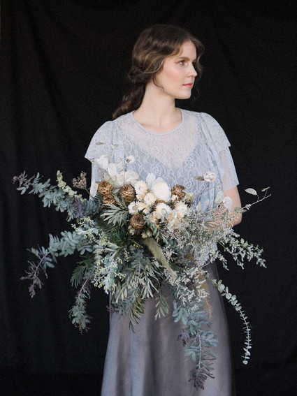 Green and bridal bouquet
