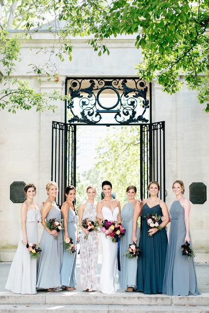 Blue bridesmaids dresses