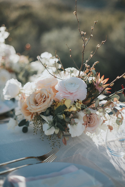 Bohemian spring wedding flowers