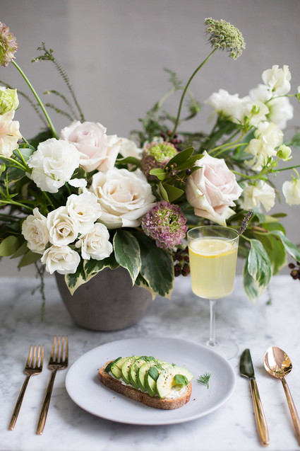 Modern spring place setting