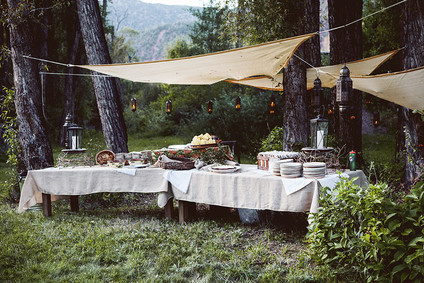 Outdoor food tables