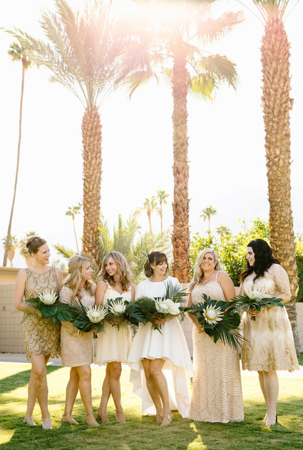 Gold bridesmaids dresses
