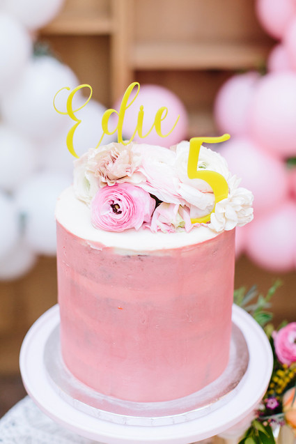 pink birthday cake