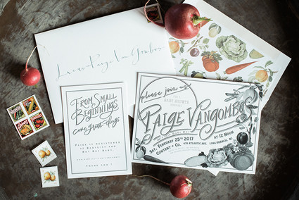 Veggie garden baby shower invites