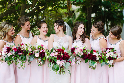 Pink bridesmaids
