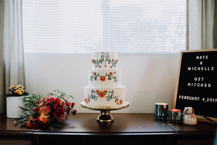 Fiesta themed wedding cake