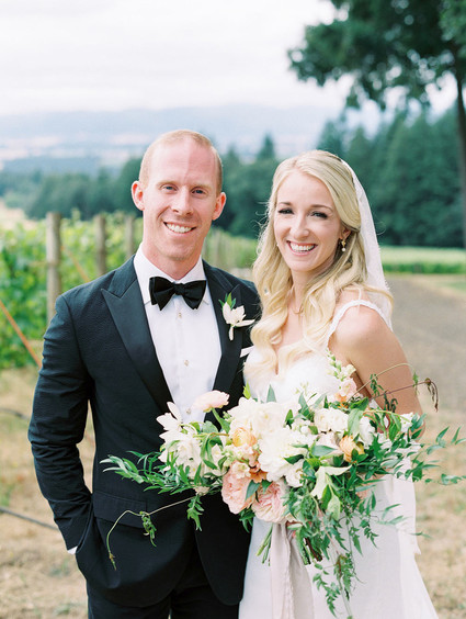 Wine country wedding portrait