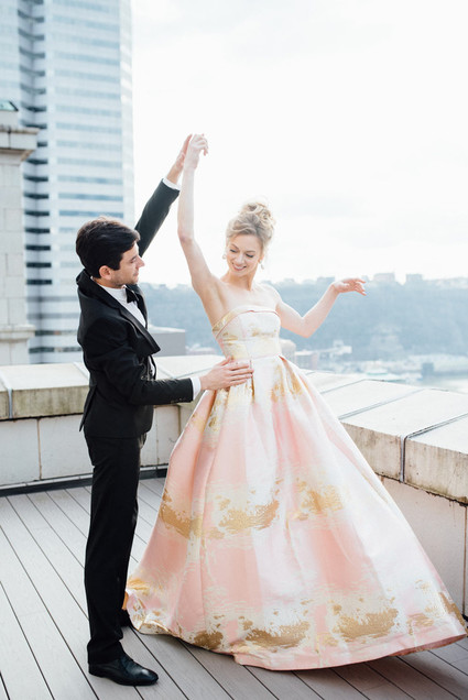 Pink wedding dress