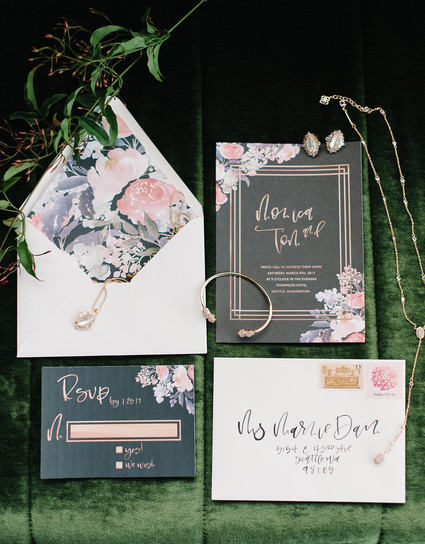 Floral wedding invitations