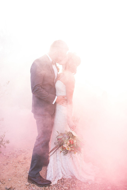 Desert wedding portrait