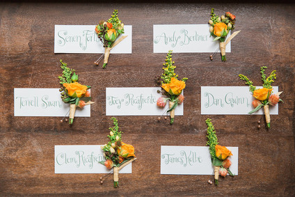 Orange boutonnieres