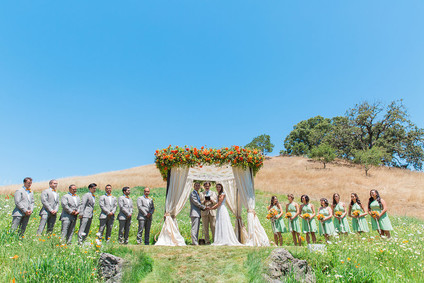 Farm wedding ceremony