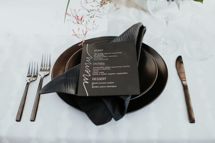 Black place setting