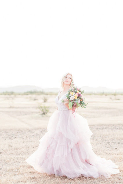 Mia Solano pink wedding dress