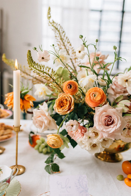 Orange and pink florals