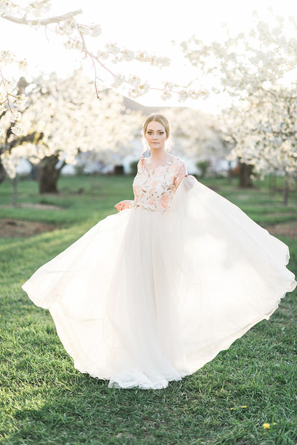 Floral wedding dress