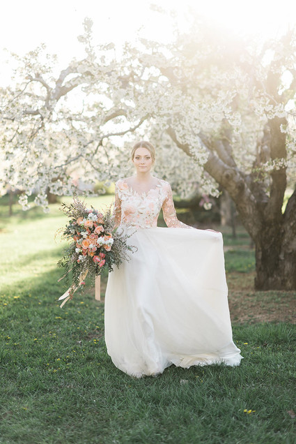 Floral wedding dress