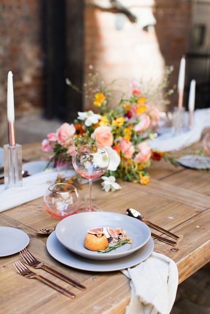 Gray place setting