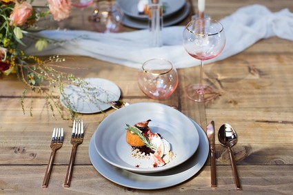 Gray place setting