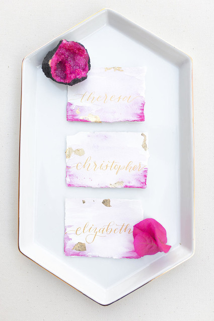 Pink escort cards
