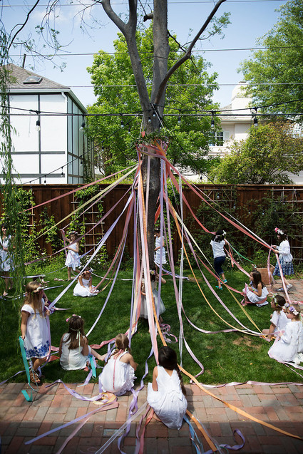 Spring girl's maypole party