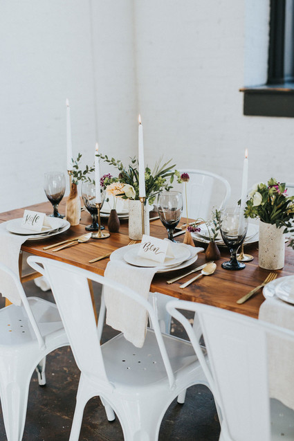 White and gold place setting