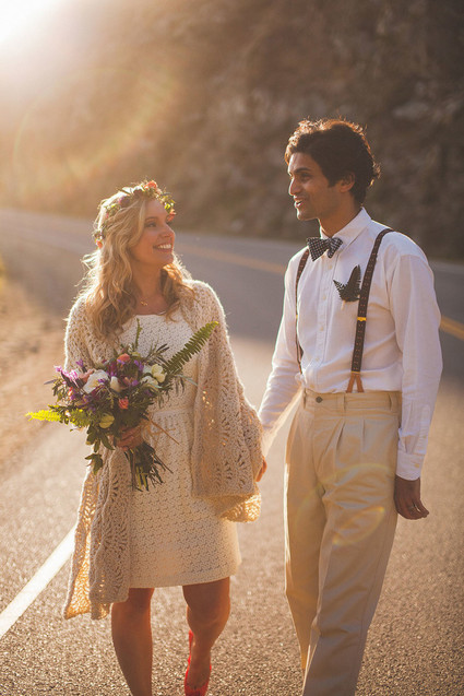 Beach wedding portrait