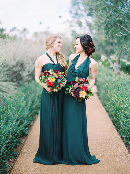 Emerald Amsale bridesmaids