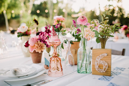 Peony centerpieces