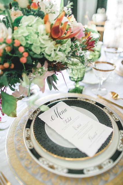 Black and gold plates