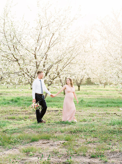 Apple blossom maternity photos